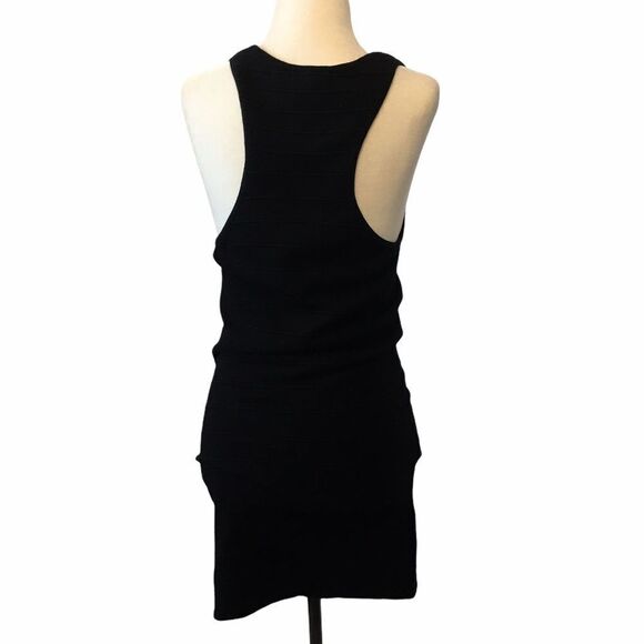 T BAGS Black Knit Bandage Dress Zipper Detailing - Picture 4 of 10